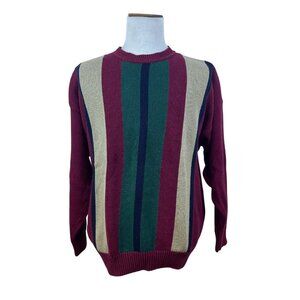 Vintage Stone Haven Mens Multicolor Cotton Blend Striped Knit Sweater Size 2X